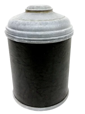 Antique Galvanized Steel Tobacco Canister