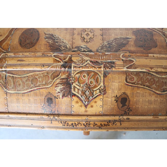 1960s Paint Decorated Steamer Trunk For Sale In Philadelphia - Image 6 of 12