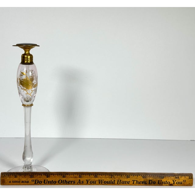 DeVilbiss Art Deco Perfume Bottle: Gold Gilt Floral Etchings, c. 1920s For Sale - Image 10 of 10