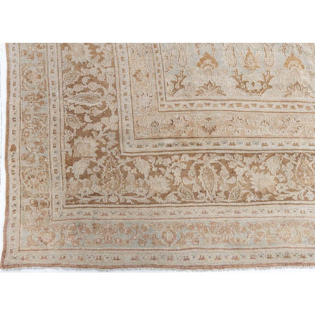 Vintage Persian Meshad Handmade Wool Rug For Sale - Image 4 of 8