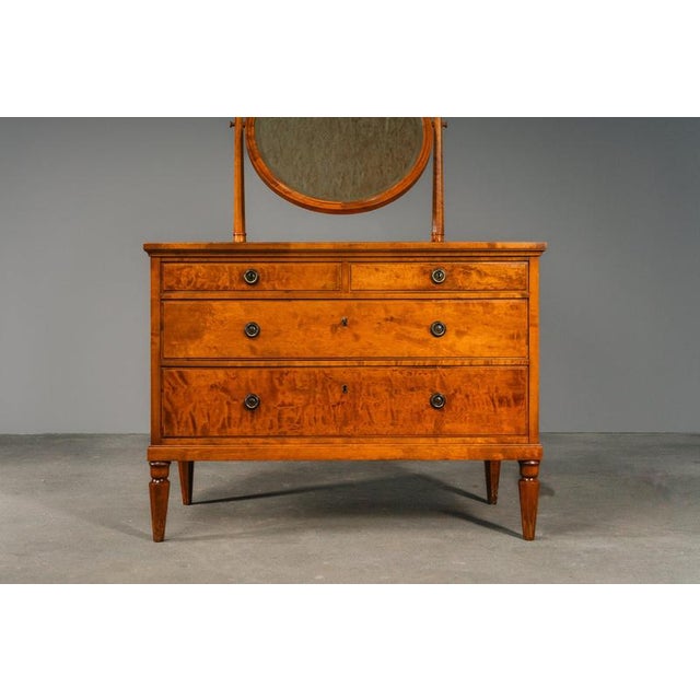 Early 20th Century Art Nouveau Chest of Drawers with Mirror For Sale - Image 13 of 18