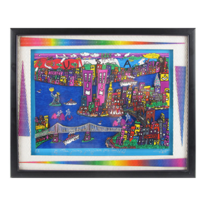 The Way We Were, 1973-2001 New York Cityscape Colorful 3D Art Collage Painting, 2001