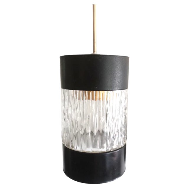 Mid-Century Ice Glass Pendant Lamp from Philips, 1950s For Sale