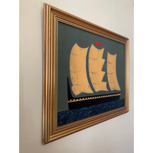Traditional Contemporary Impressionist Style Seascape Painting on Canvas, Framed For Sale - Image 3 of 5