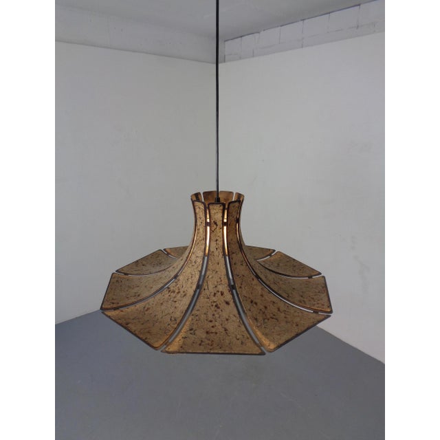 Cork & Metal Semi Pendant Lamp in the style of Ingo Maurer, Germany, 1970s For Sale - Image 12 of 18