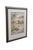 Vintage Talbot watercolor on silk titled Southeast Asian Village Scene. It depicts a village scene with two figures...
