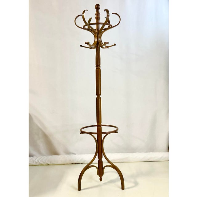 Mid-Century Modern Mid 20th Century Boho Chic Victorian Thonet Style Bentwood Umbrella, Coat & Hat Rack Tree Stand. For Sale - Image 3 of 11