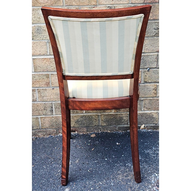 Mid 20th Century Federal Style Solid Mahogany Upholstered Dining Chairs, Refinished- Set of 4 For Sale - Image 11 of 12