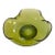 Vintage Olive Green Glass Bowl | Organic Freeform Scalloped Rim | Mid-Century Style For Sale