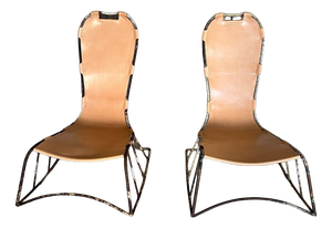 Italian Saddle-Stitched Rocking Chairs, Set of 2