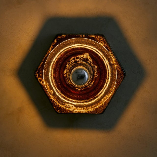 1970s German Lava Glaze Ceramic Sconce Attributed to PAN Keramik, 1970s - 12 Available For Sale - Image 13 of 18