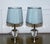 Lovely Pair Of Diamond Glass Design On Stainless Steel Base Baby Blue Shades. Measurements Height - 36.5 cm Diameter - 19...