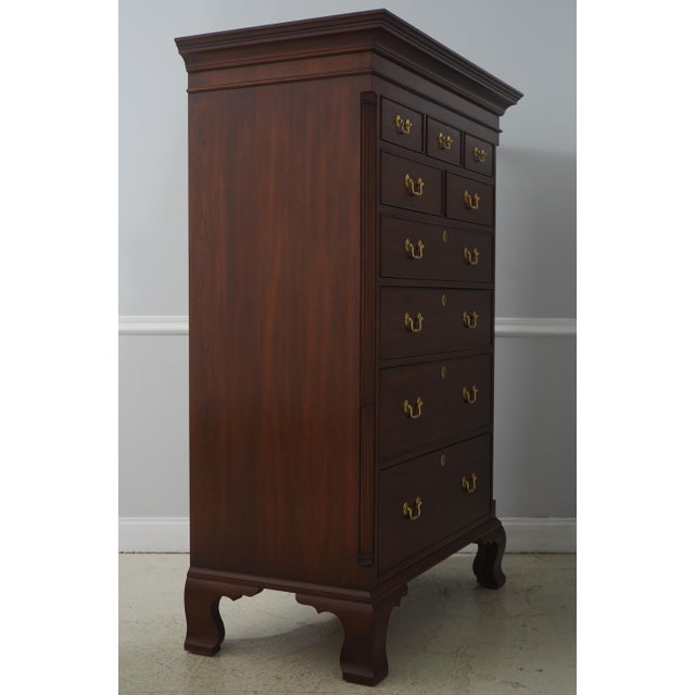 Age: C.1996 Details: Finish No.24 Model 175 Cherry Bracket Feet Dovetailed Drawer Construction Fine Carved Details High...