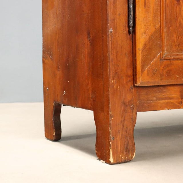 Brown 19th Century 2-Body Larch Wardrobe, Italy For Sale - Image 8 of 10