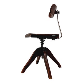 Bauhaus Swivel Office Chair in Wood from Puffdreh Kontorchair, 1930s For Sale