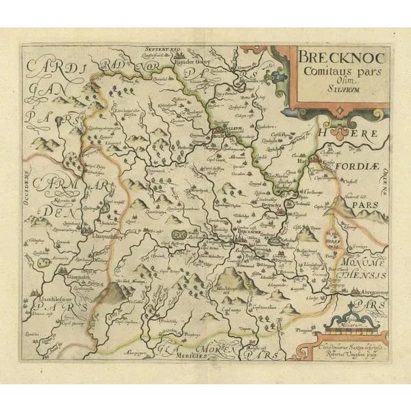 Antique Map of Brecknockshire For Sale - Image 3 of 6