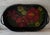 Vintage Oval Wicker Serving Tray With Hand Painted Floral Design For Sale - Image 4 of 9