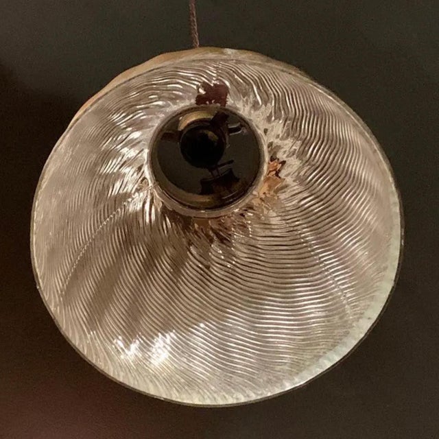 Metal Pair of Early 20th Century Industrial Gold X-Ray Mercury Glass Dome Pendants Lights For Sale - Image 7 of 7