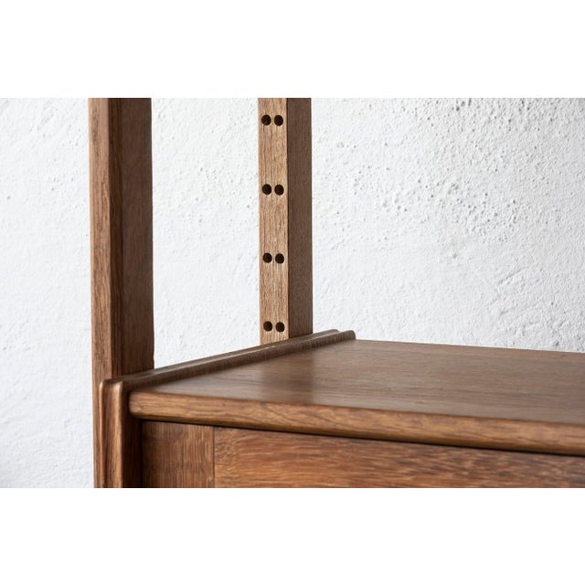 Brutalist Oak Wall Unit by Henning Kjærnulf, 1970s, Set of 6 For Sale - Image 4 of 18
