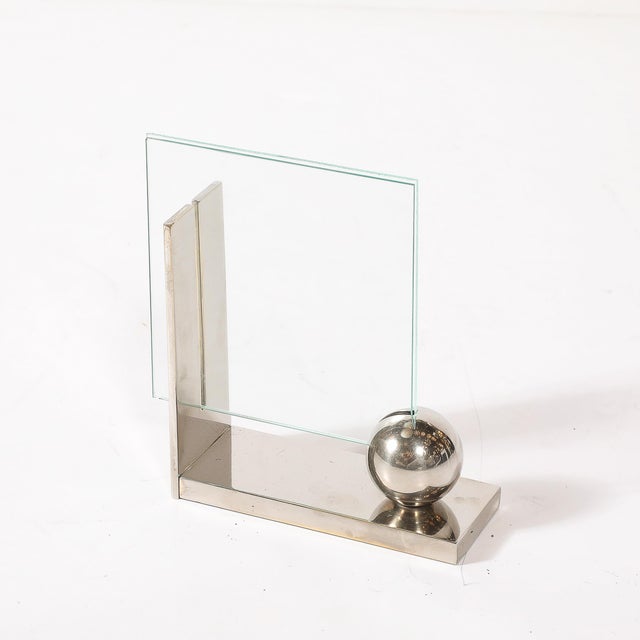 1980s Swid Powell Silver-Plated Picture Frame With Spherical Detail For Sale - Image 5 of 10