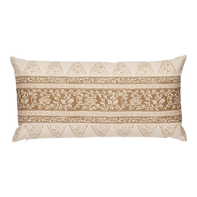 Schumacher x Mark D. Sikes Foxglove Indoor/Outdoor 27" Lumbar Pillow in Neutral For Sale