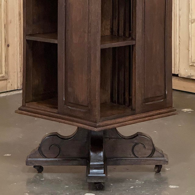 19th Century French Renaissance Revival Oak Revolving Bookcase For Sale - Image 14 of 17