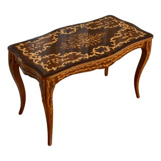 Vintage French Louis XV Style Marquetry Coffee Table For Sale