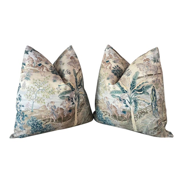 Gp&j Baker Scenic Asian Designer Throw Pillows For Sale