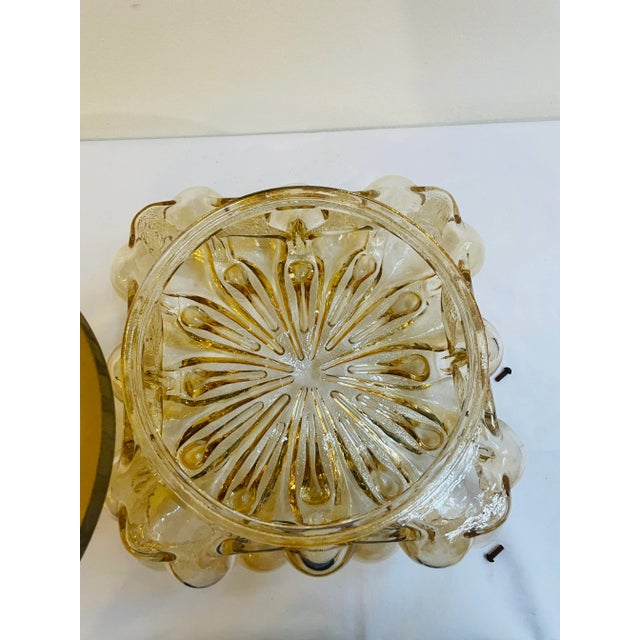 Vintage Amber Square Lamp in Bubble Glass, 1960s For Sale - Image 4 of 11