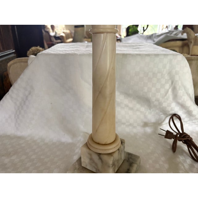1940s Marble Column Lamp For Sale - Image 14 of 14