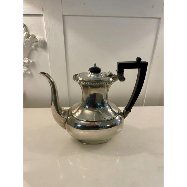 Silver Antique Edwardian Silver-Plating Tea Set, 1900s, Set of 3 For Sale - Image 8 of 14