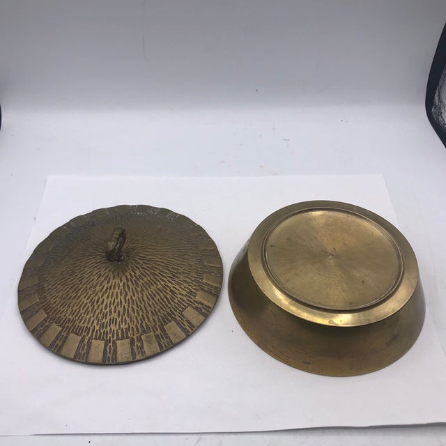 Vintage Brass Covered Dish For Sale In Miami - Image 6 of 7