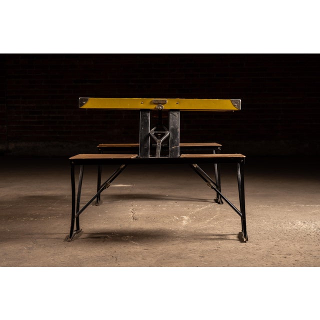 Vintage Collapsible "Handy" Picnic Table and Chair Set by Milwaukee Stamping For Sale - Image 4 of 10
