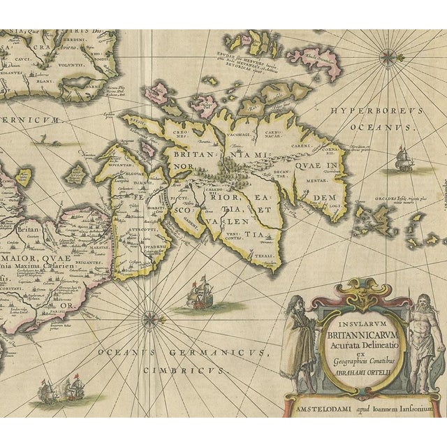 Antique Map of the Ancient British Isles by Janssonius, 1640 For Sale - Image 4 of 5