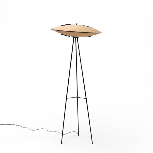 ControLight Mid 20th Century Mitchell Bobrick for Controlight Mid Century Enameled Steel and Fiberglass Floor Lamp For Sale - Image 4 of 7