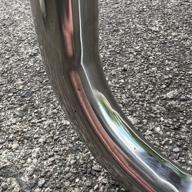 Leather and Rattan Chrome Cantaliver Side Chair Office For Sale - Image 10 of 12