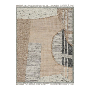 Rug & Kilim’s Abstract Flatweave With Beige, Cream, and Black Geometric Patterns