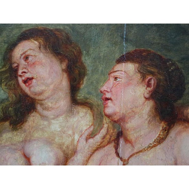 Rubensian Painter of the Genoese School, The Three Graces, 1700s, Oil on Board, Framed For Sale - Image 3 of 12