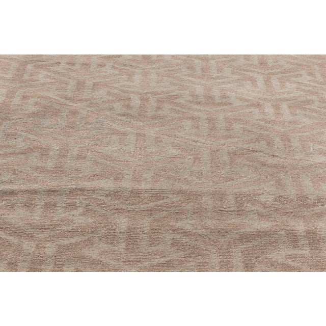 Modern Geometric Tibetan Terra Rug in Natural Wool by Doris Leslie Blau For Sale In New York - Image 6 of 8