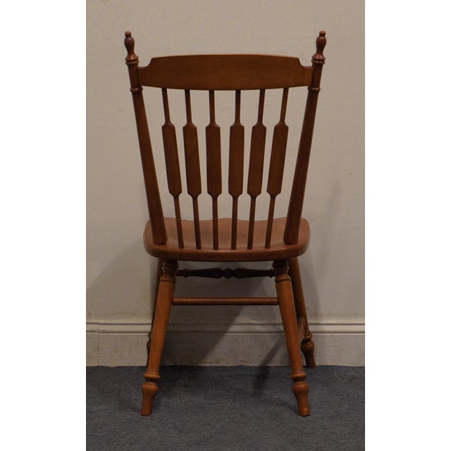Brown Tell City Solid Hard Rock Maple Colonial Early American Cattail Back Dining Side Chair 8034 - Andover Finish For Sale - Image 8 of 11