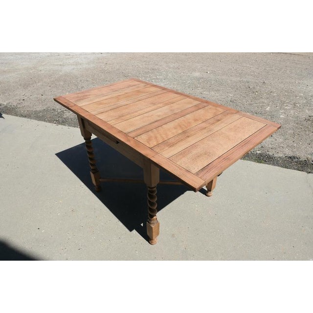 Wood Small Golden Oak Cottage Draw Leaf Table, 1920s For Sale - Image 7 of 8