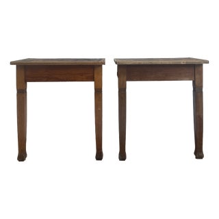 Rustic Pine Console Tables, France, Set of 2 For Sale
