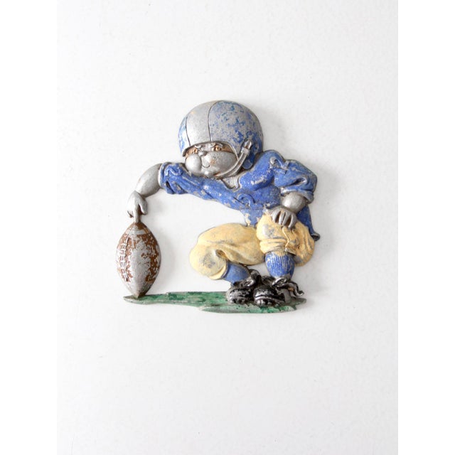 Vintage 1970s Metal Football Player Wall Art Chairish