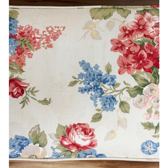 Vintage Floral Patterned Parsons Style Bench For Sale - Image 10 of 10