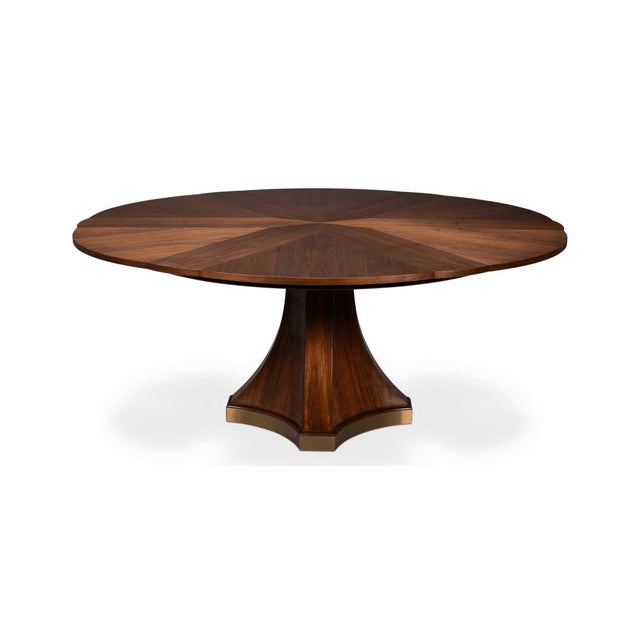 Mid-Century Modern Art Deco Style Walnut Dining Table For Sale - Image 3 of 13