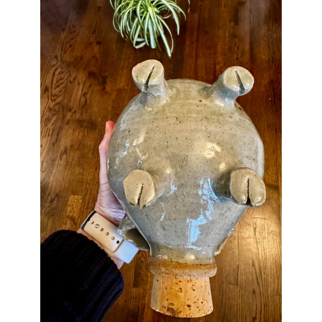 Ceramic Vintage Studio Pottery Pig Sculpture With Mottled Glaze, Mid-Late 20th Century For Sale - Image 7 of 10