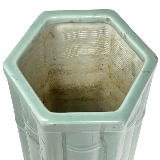 Vintage Japanese Celadon Vase For Sale - Image 4 of 8