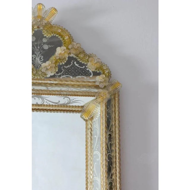 Glass Mid-Century Venetian Mirror in Blown Glass, 1960 For Sale - Image 7 of 8