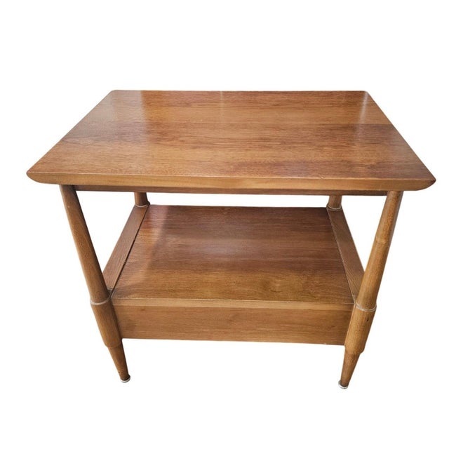 1958 Drexel Mid Century Modern Dresser and Nightstand Tapered Legs Brass Handles For Sale - Image 17 of 18