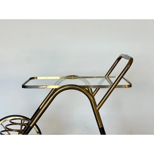 Brown Bar Trolley attributed to Cesare Lacca, 1960s For Sale - Image 8 of 16